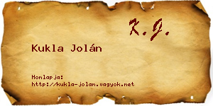 Kukla Jolán névjegykártya